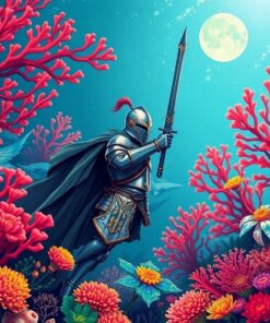Knight Amidst Tropic Corals Paint By Numbers