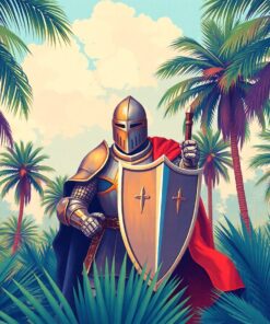 Knight Amidst Vintage Palms Paint By Numbers