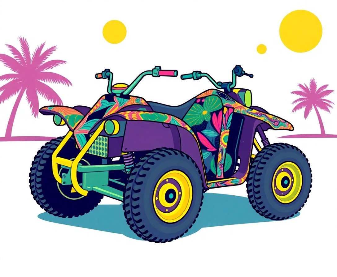 Lacing Tropical Disco Quads Paint By Numbers - Retro Kit completed