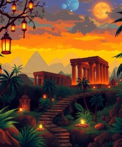 Lantern Lit Jungle Ruin Paint By Numbers