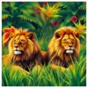 Lions In Tropical Grass Paint By Numbers