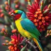Lorikeet In Vintage Grevillea Paint By Numbers