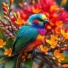 Lorikeet In Vintage Grevillea Paint By Numbers