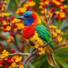 Lorikeet In Vintage Grevillea Paint By Numbers