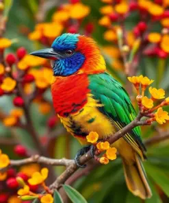 Lorikeet In Vintage Grevillea Paint By Numbers