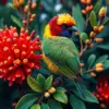 Lorikeet In Vintage Grevillea Paint By Numbers