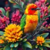 Lorikeet In Vintage Grevillea Paint By Numbers