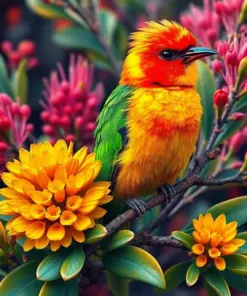 Lorikeet In Vintage Grevillea Paint By Numbers