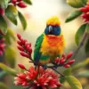Lorikeet In Vintage Grevillea Paint By Numbers