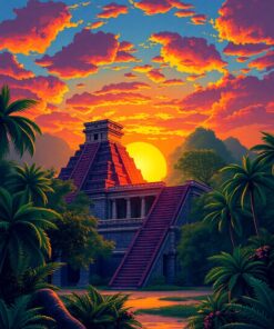 Temple Sunrise Paint Numbers