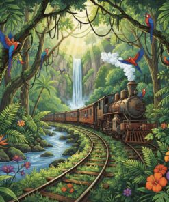 Lost Rainforest Train Route Paint By Numbers