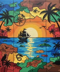 Lost Tropical Navigation Chart Paint By Numbers