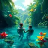 Lovers In Tropical Lagoon Paint By Numbers