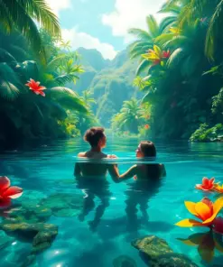 Lovers In Tropical Lagoon Paint By Numbers