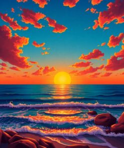Ocean Sunset Paint Numbers
