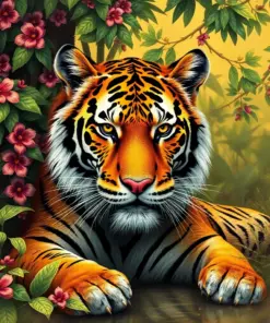 Lush Antique Tiger Retreat Paint By Numbers