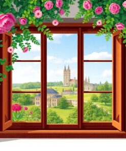 Lush Carriage Window View Paint By Numbers