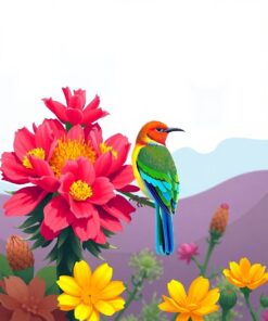 Floral Perch Paint Numbers