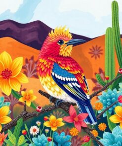 Lush Cholla Floral Perch Paint By Numbers