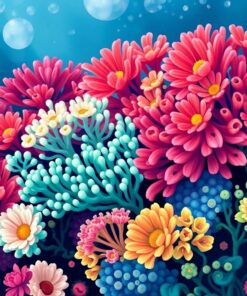 Lush Coastal Anemone Garden Paint By Numbers