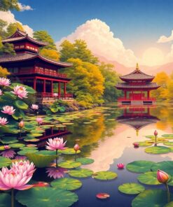 Lotus Pond Paint Numbers