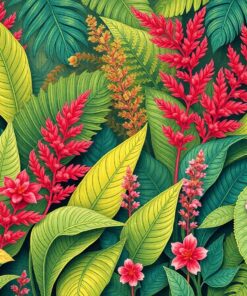 Lush Fronds Faded Tapestry Paint By Numbers