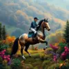 Lush Highland Equestrian Scene Paint By Numbers