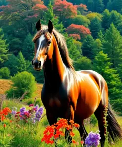 Lush Highland Equestrian Scene Paint By Numbers