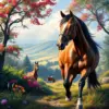 Lush Highland Equestrian Scene Paint By Numbers