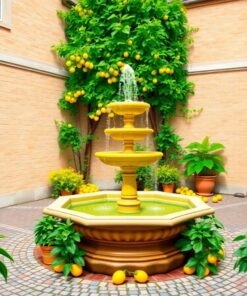 Courtyard Fountain Paint Numbers