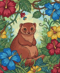 Lush Mongoose Floral Hideaway Paint By Numbers