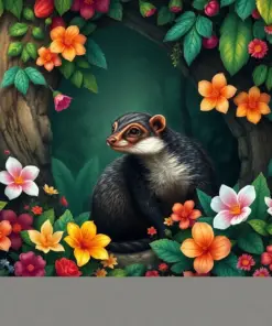 Lush Mongoose Floral Hideaway Paint By Numbers