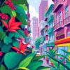 Lush Monstera City Passage Paint By Numbers