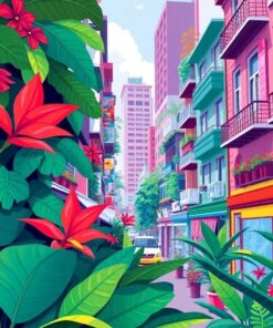 Lush Monstera City Passage Paint By Numbers
