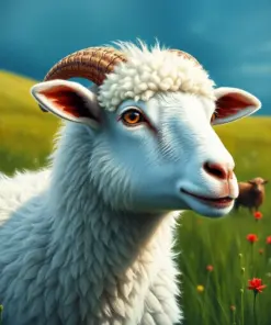 Lush Pasture Thirsty Ewe paint by numbers