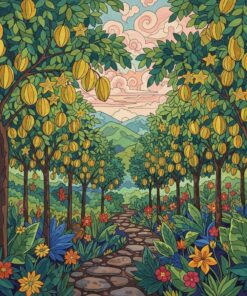 Lush Starfruit Grove Paint By Numbers
