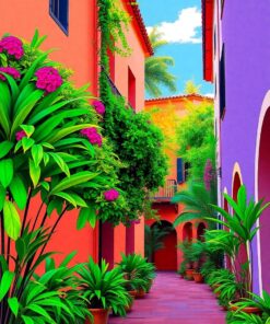 Tropical Alleyway Paint Numbers