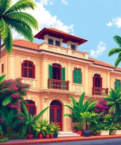 Lush Tropical Colonial Facade Paint By Numbers