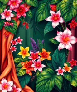 Floral Drapery Paint Numbers