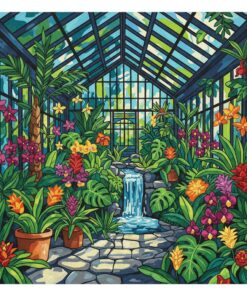 Lush Tropical Glasshouse Flora Paint By Numbers