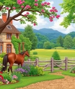 Lush Victorian Equine Retreat Paint By Numbers