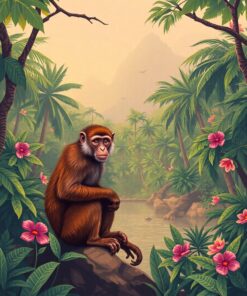 Macaque Oasis Paint Numbers