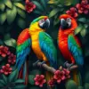 Macaws Antique Jungle Paint By Numbers