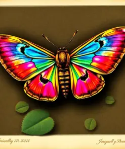 Magnified Iridescent Moth Philately Paint By Numbers