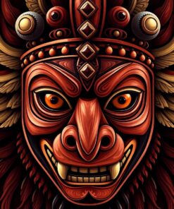 Mahogany Warrior Mask Paint By Numbers