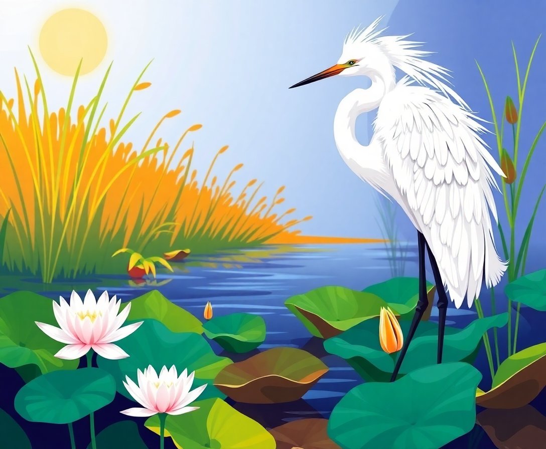 majestic-egret-lily-oasis-paint-by-numbers-kit-realistic