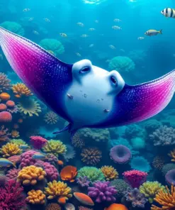 Majestic Manta Reef Glide paint by numbers