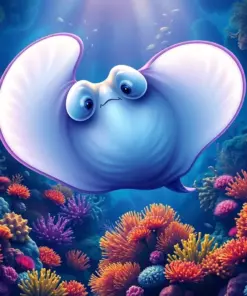 Majestic Manta Reef Glide paint by numbers