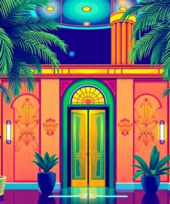 Majestic Palm Deco Elevator Paint By Numbers