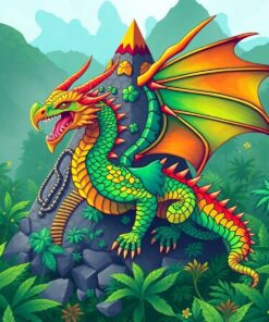 Majestic Rainforest Pyramid Wyvern Paint By Numbers